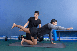 Guided lumbar spine exercises for back pain
